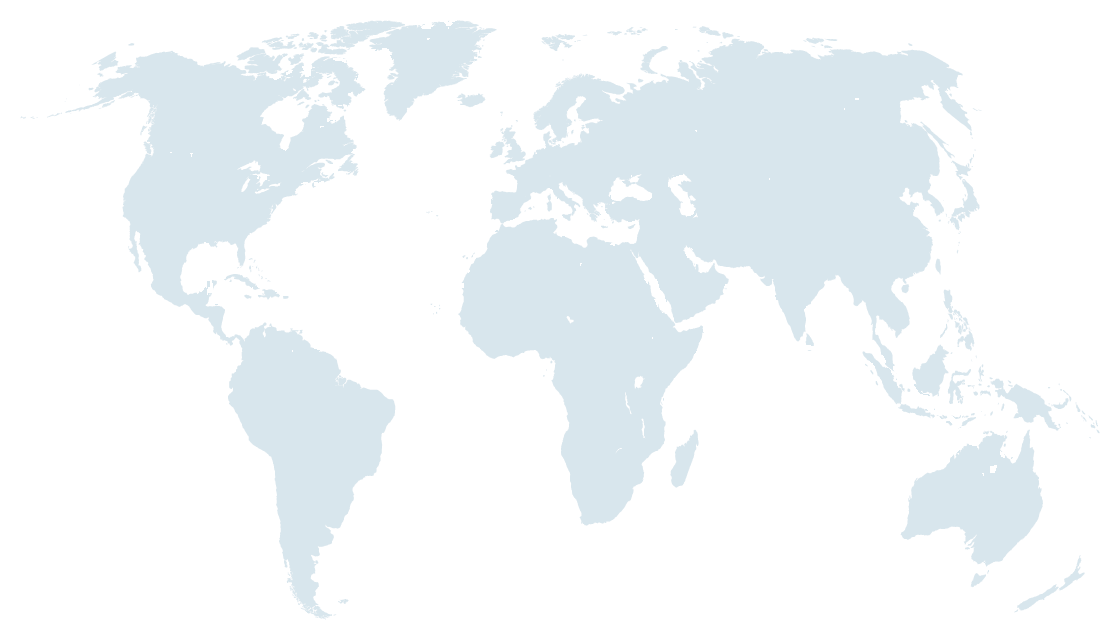 World map showing flight routes between major destinations